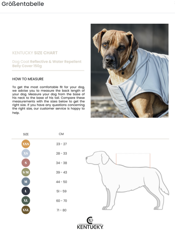 GrHunde Kentucky Dogwear Hundemantel reflektierend, wasserabweisend mit Bauchlatz, 150g