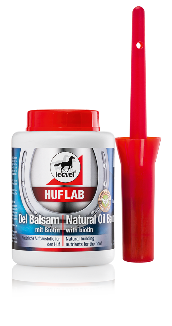 HUFLAB_Oel-Balsam-Pinsel_stehend_500ml_02-2021_rgb Leovet HUFLAB Oel Balsam + Biotin