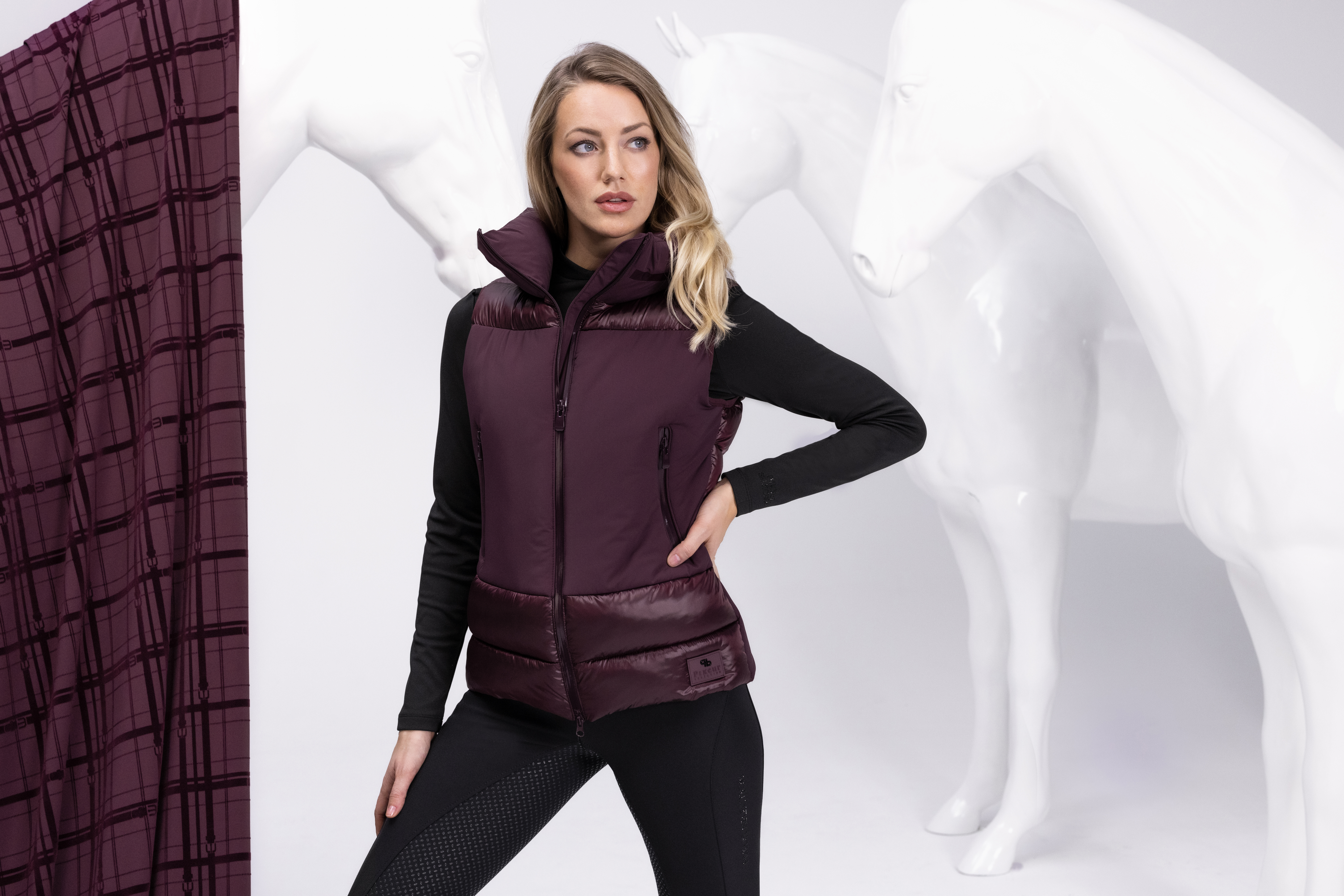 Pikeur Damen Qulit Weste 4001 Selection Kontrast Karo Design